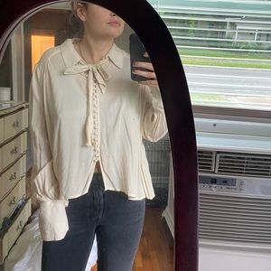 Pleated Victorian Style Blouse | Size Small